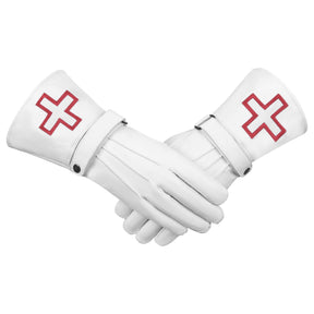 St. Thomas of Acon Gauntlet - White Leather with Wrist Strap