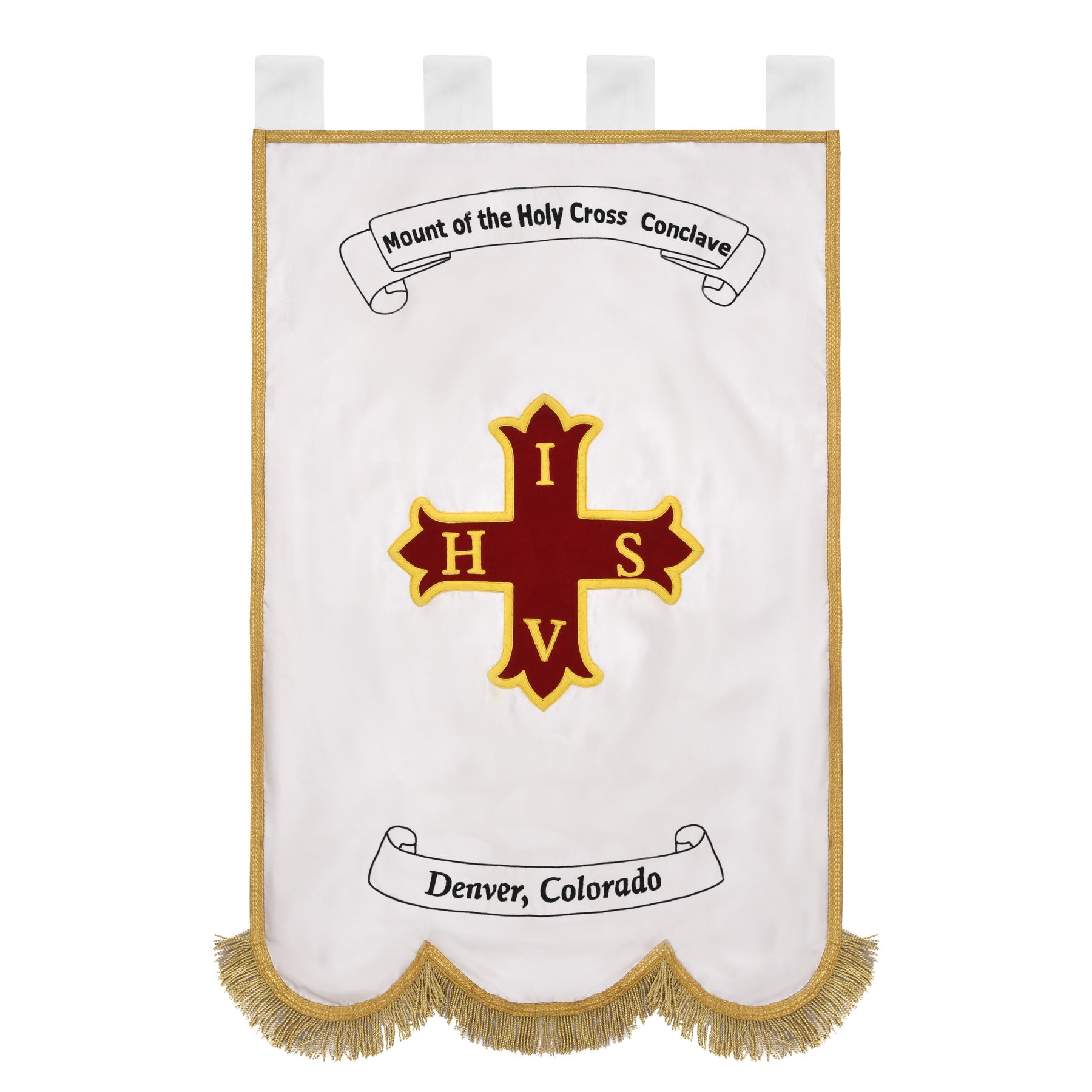 Knights Templar Commandery Banner - Handmade Embroidery Customizable