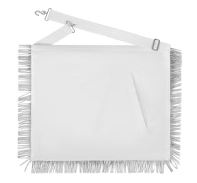 Master Mason Blue Lodge Apron - All White Bullion With Wreath Customizable Anniversary Year - Bricks Masons