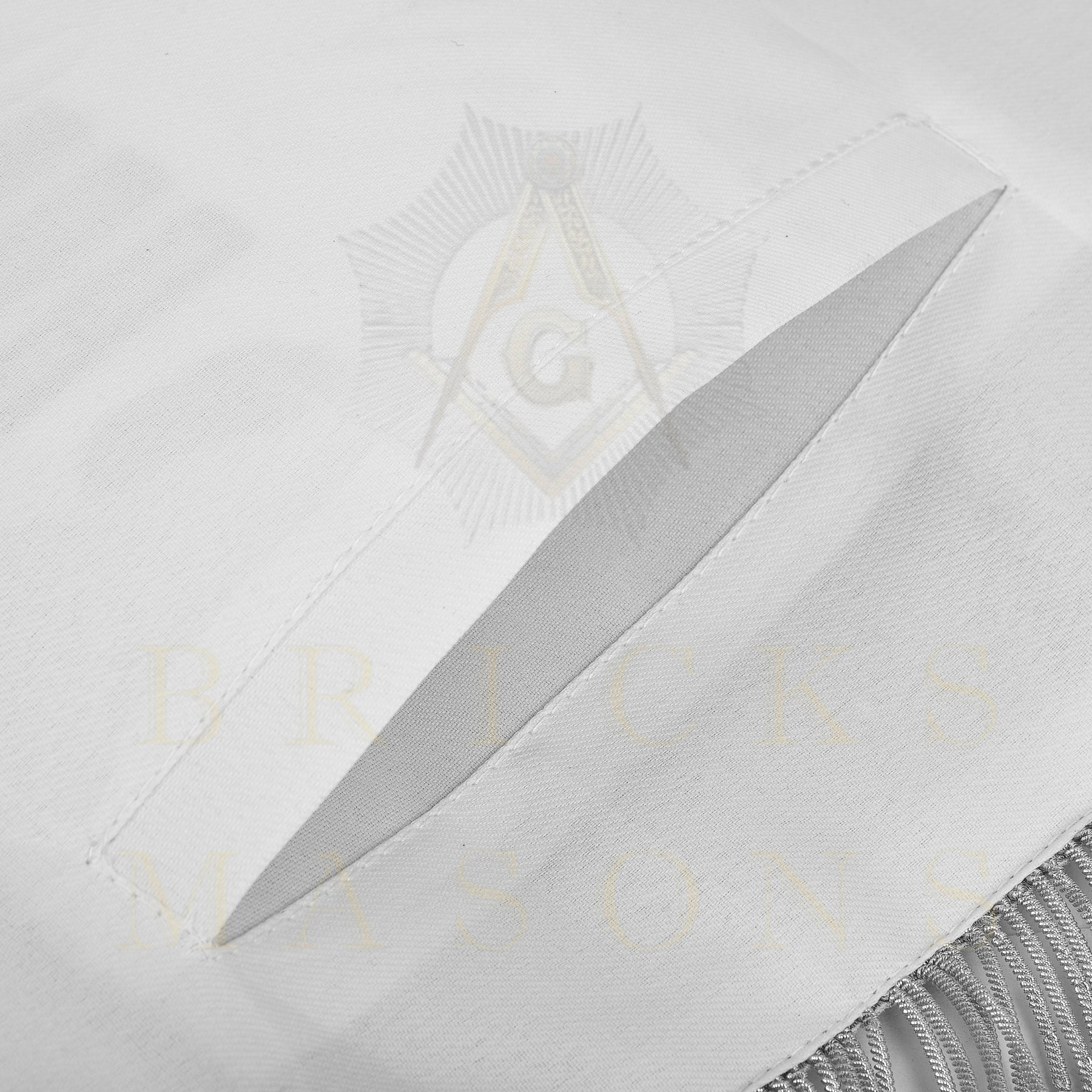 Hand-Painted Apron - Lambskin The Two Pillars of Jachin & Boaz - Bricks Masons