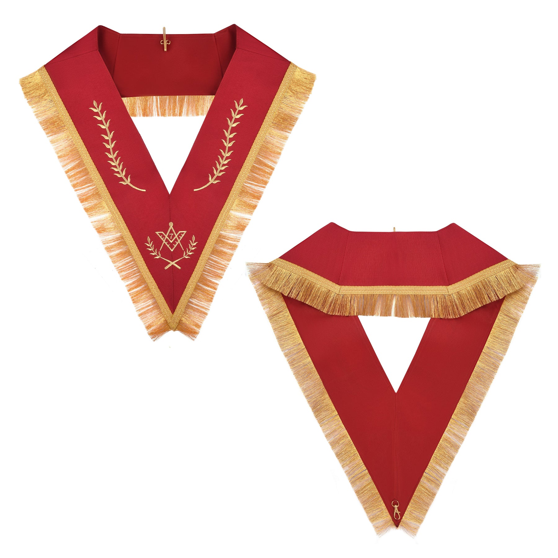 Master Mason Blue Lodge Regalia Set - Red & Golden Braid & Fringe - Bricks Masons