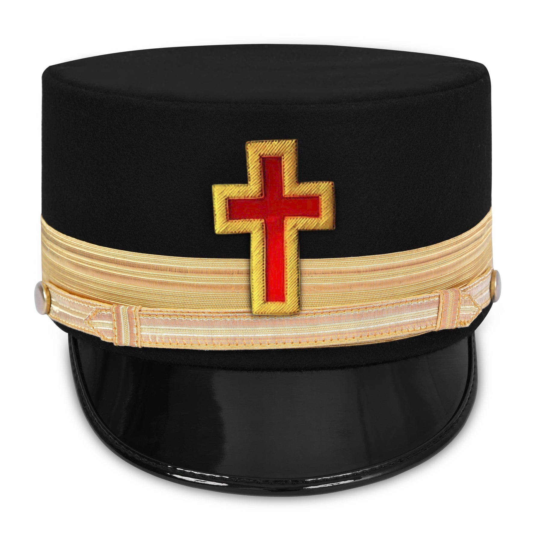 Past Commander Knights Templar Commandery Fatigue Cap - Gold Metal