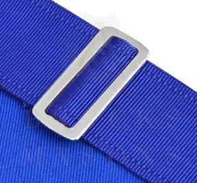 Marshal Blue Lodge Officer Apron - Machine Embroidery With Waist Belt Customizable Flap - Bricks Masons