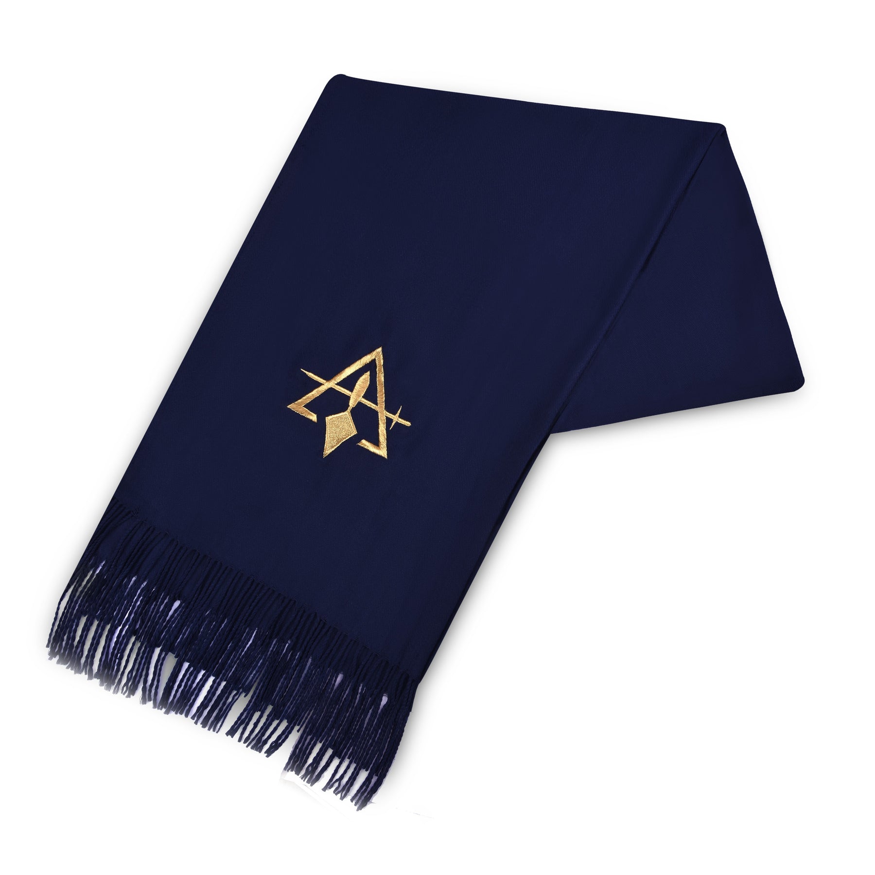 Council Scarf - Blue Embroidery Cashmere - Bricks Masons