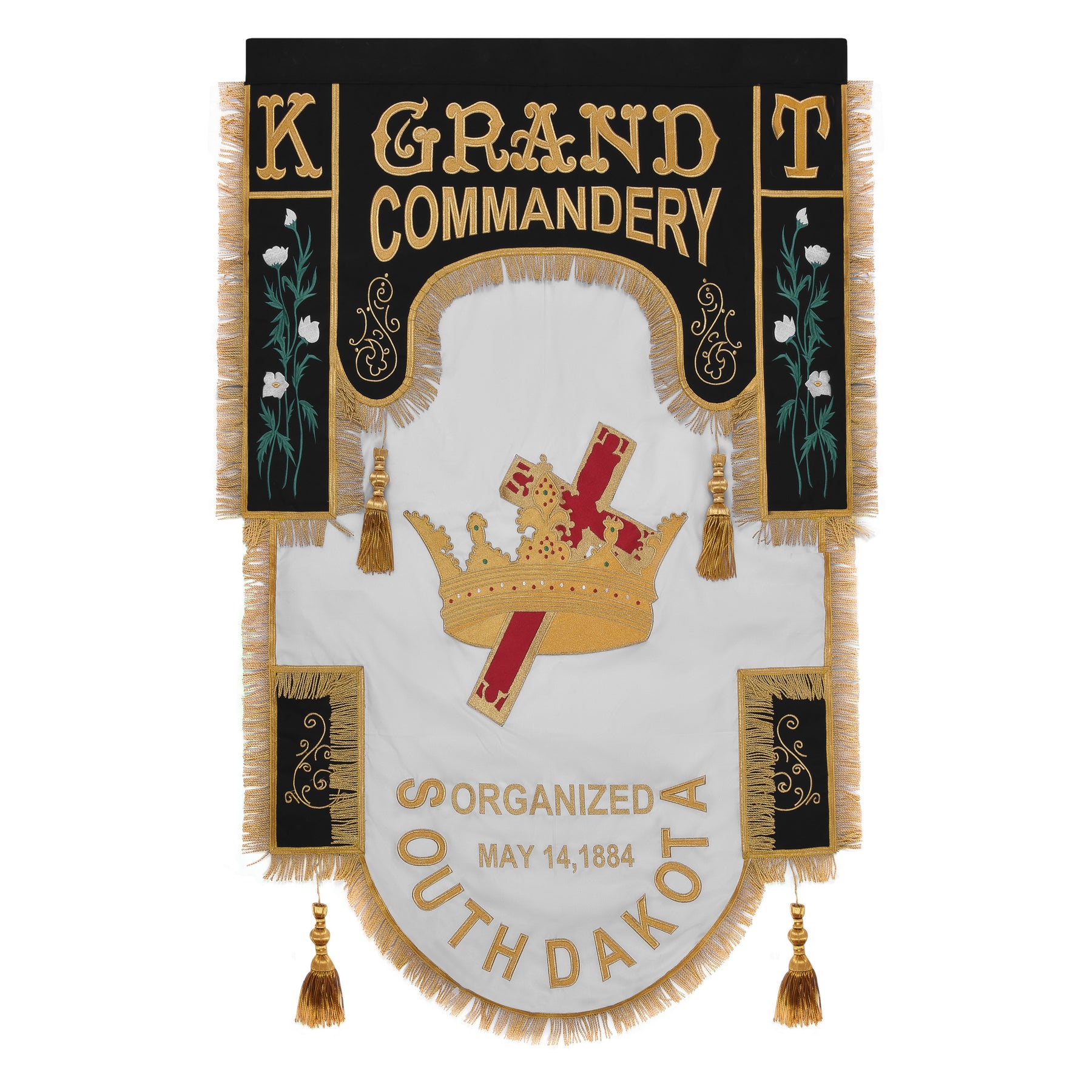 Knights Templar Commandery Banner - Machine Embroidery - Bricks Masons