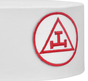 Royal Arch Chapter Crown Cap - White with Red Triple Tau - Bricks Masons
