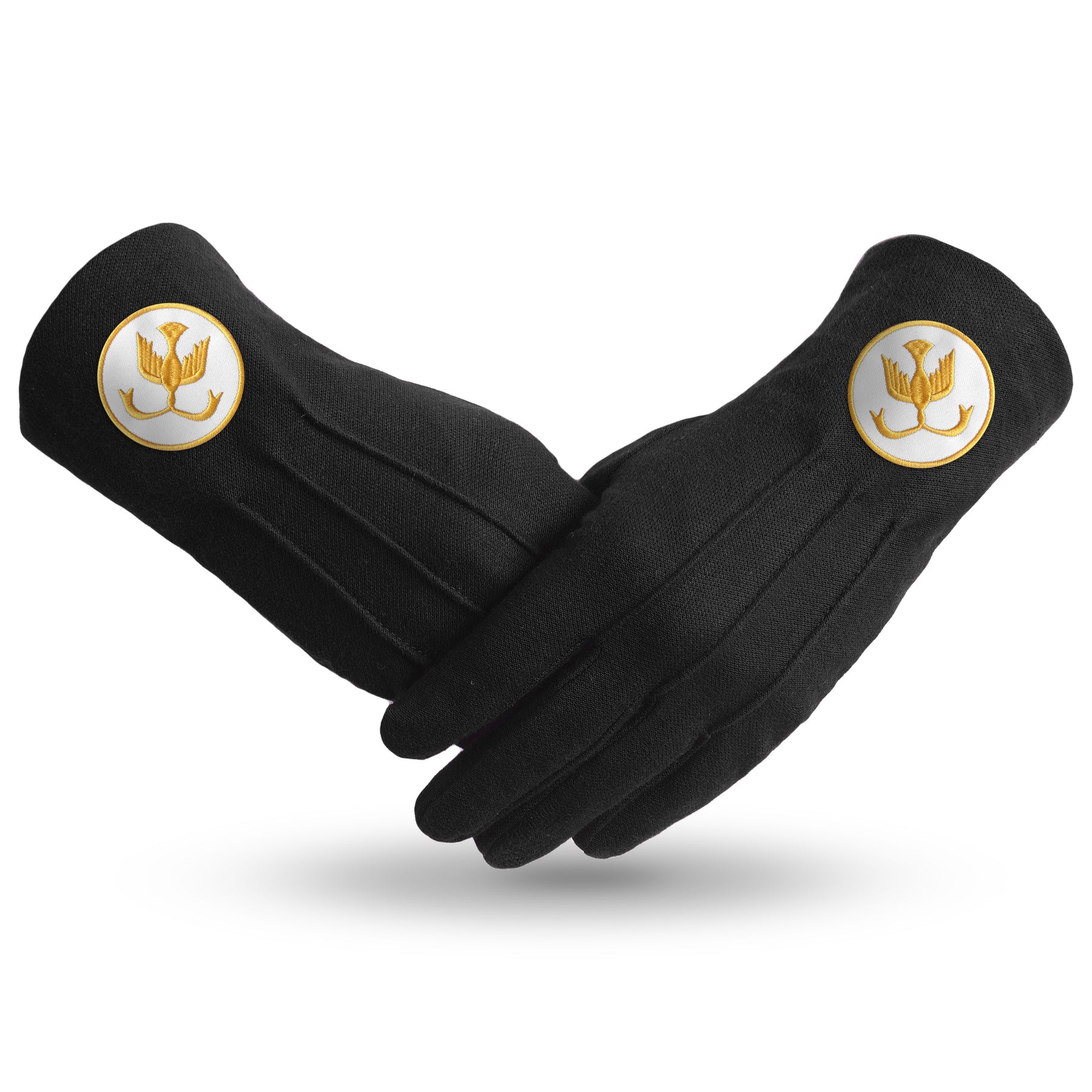 The Order Of The Golden Circle PHA Glove - Black Cotton With Gold Emblem - Bricks Masons