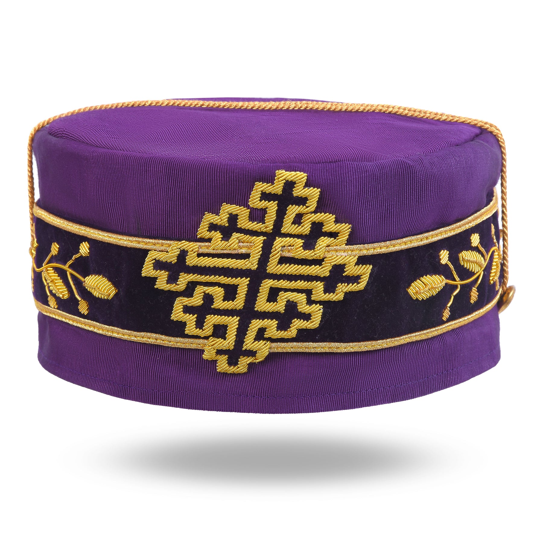 Sovereign Grand Commander 33rd Degree Scottish Rite Crown Cap - Hand Embroidery With Gold Bullion - Bricks Masons