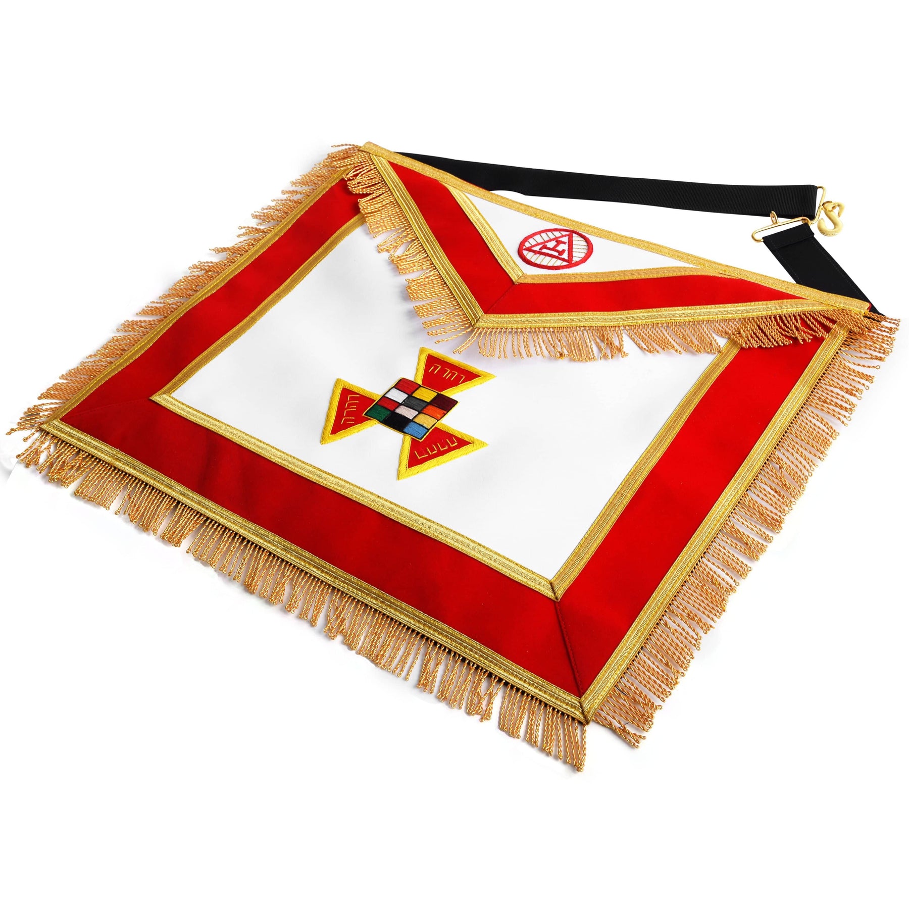 Past High Priest Royal Arch Chapter Apron - Red Hand Embroidery with Fringe