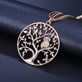 Ancient Israel Pendant - Tree of Life Owl Pattern Round - Bricks Masons