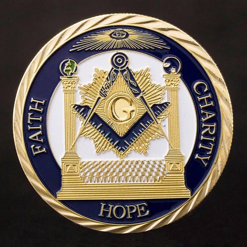 Master Mason Blue Lodge Coin - Faith Hope Charity Making Good Men Better Gold