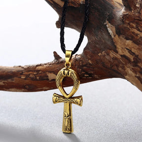 Ancient Egypt Necklace - Ankh Cross Copper Charm - Bricks Masons