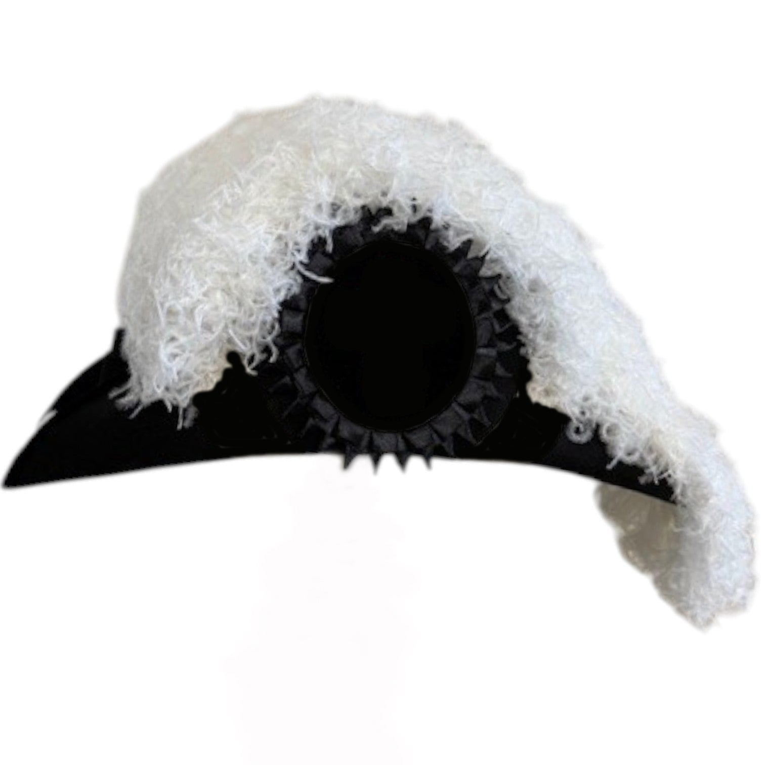 Line Officer Knights Templar Illinois Regulation Chapeau - All White Plumes - Bricks Masons