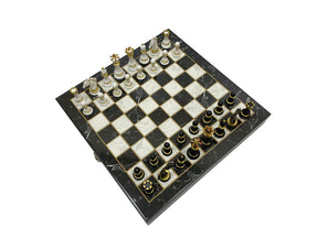 32nd Scottish Rite Chess Set - Black Marble Pattern - Bricks Masons