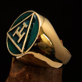 Royal Arch Chapter Ring - Green Solid Brass