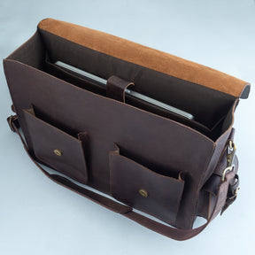 Shriners Briefcase - Handmade Leather - Bricks Masons