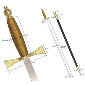 Masonic Sword - Brown Gold Hilt and Black Scabbard