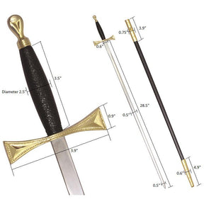 Universal Sword - Black Gold Hilt and Black Scabbard