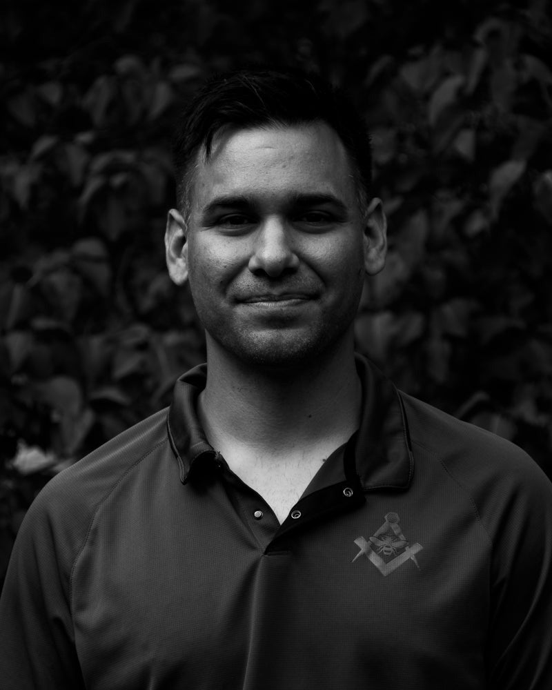 Master Mason Blue Lodge Polo Shirt - Blue With Black Emblem - Bricks Masons