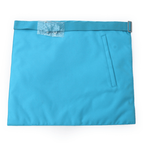 Master Mason Craft English Regulation Apron - White & Turquoise