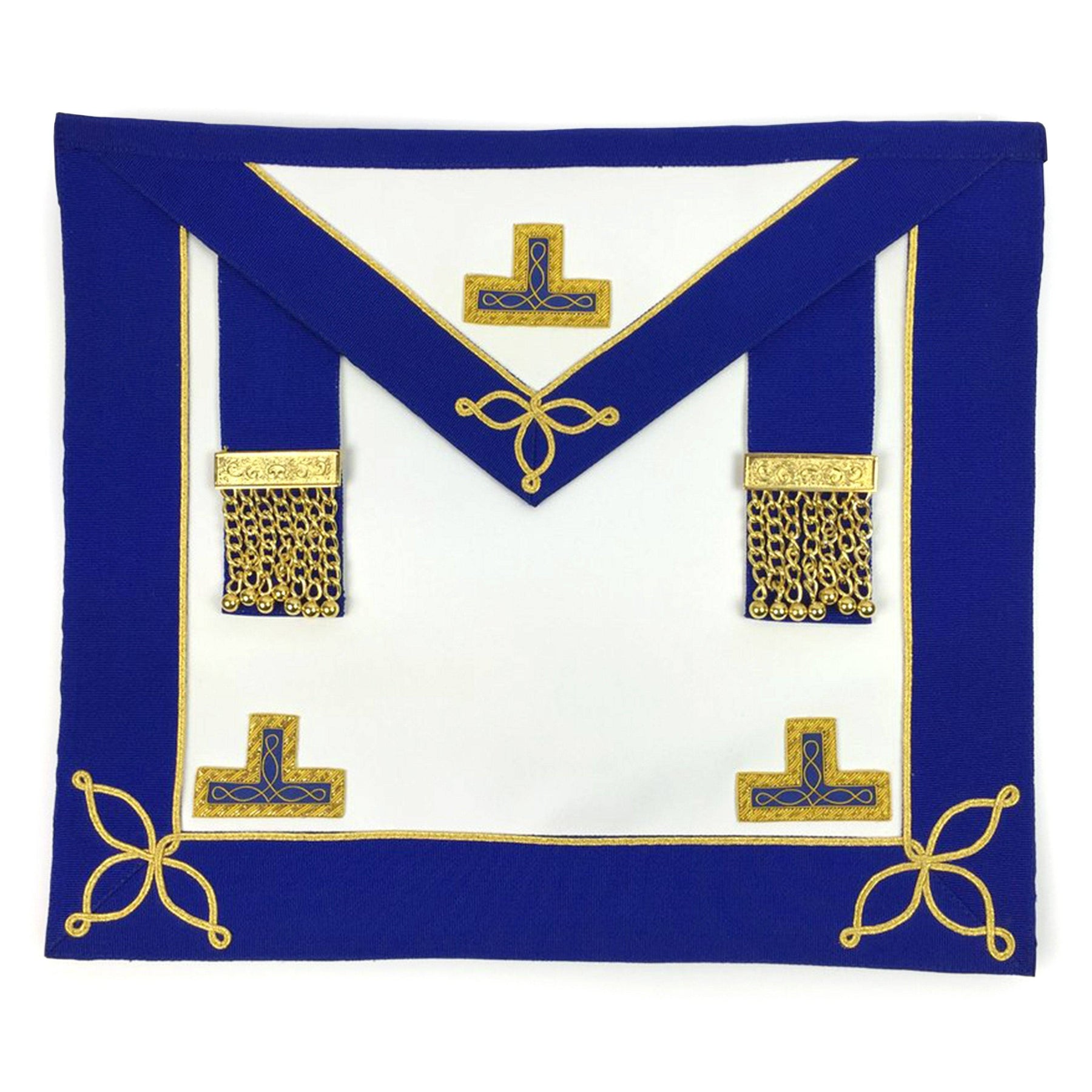 Provincial English Regulation Apron - White & Royal Blue