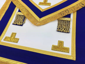 Provincial English Regulation Apron - Royal Blue with Gold Fringe