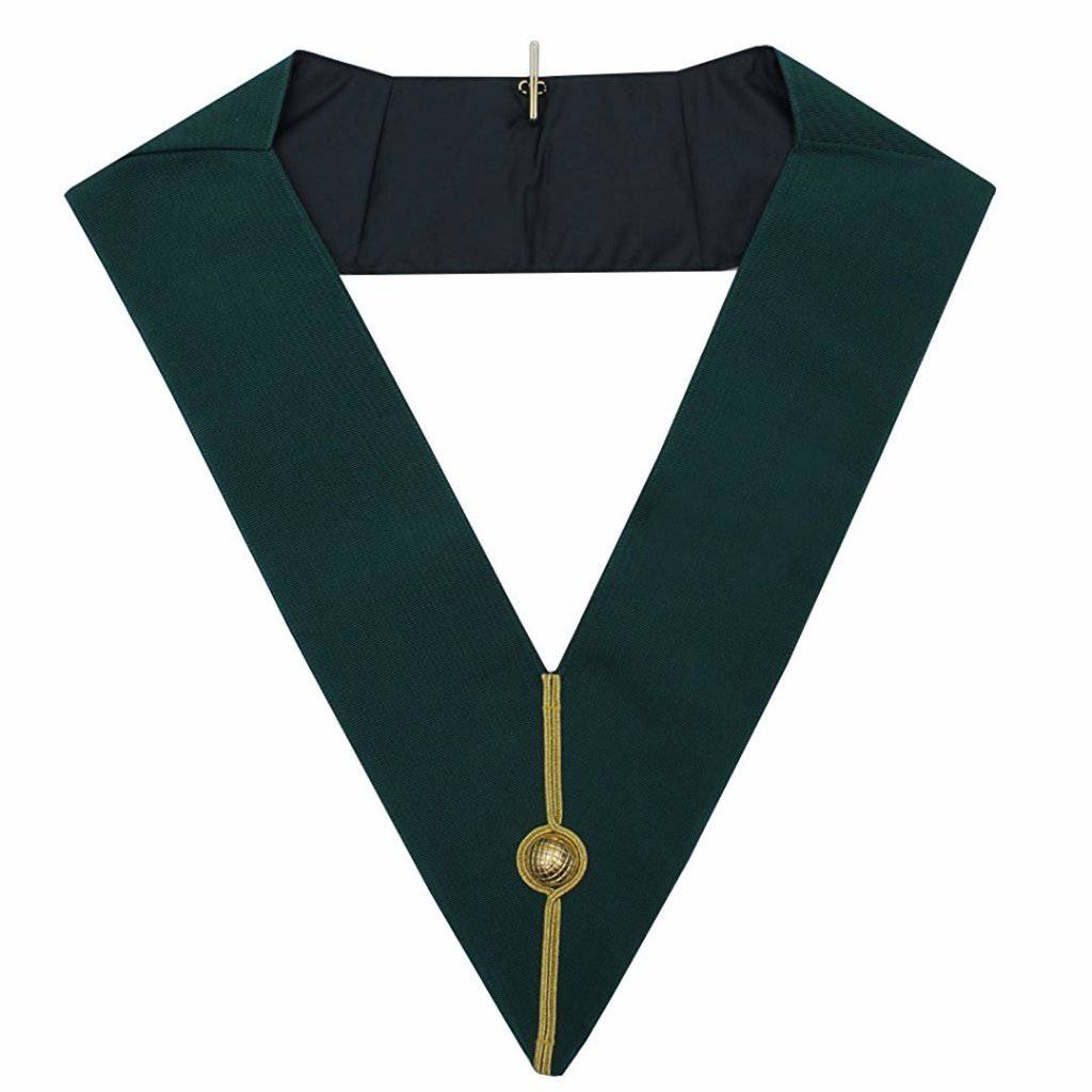 District Allied Masonic Degree AMD Collar - Plain Green