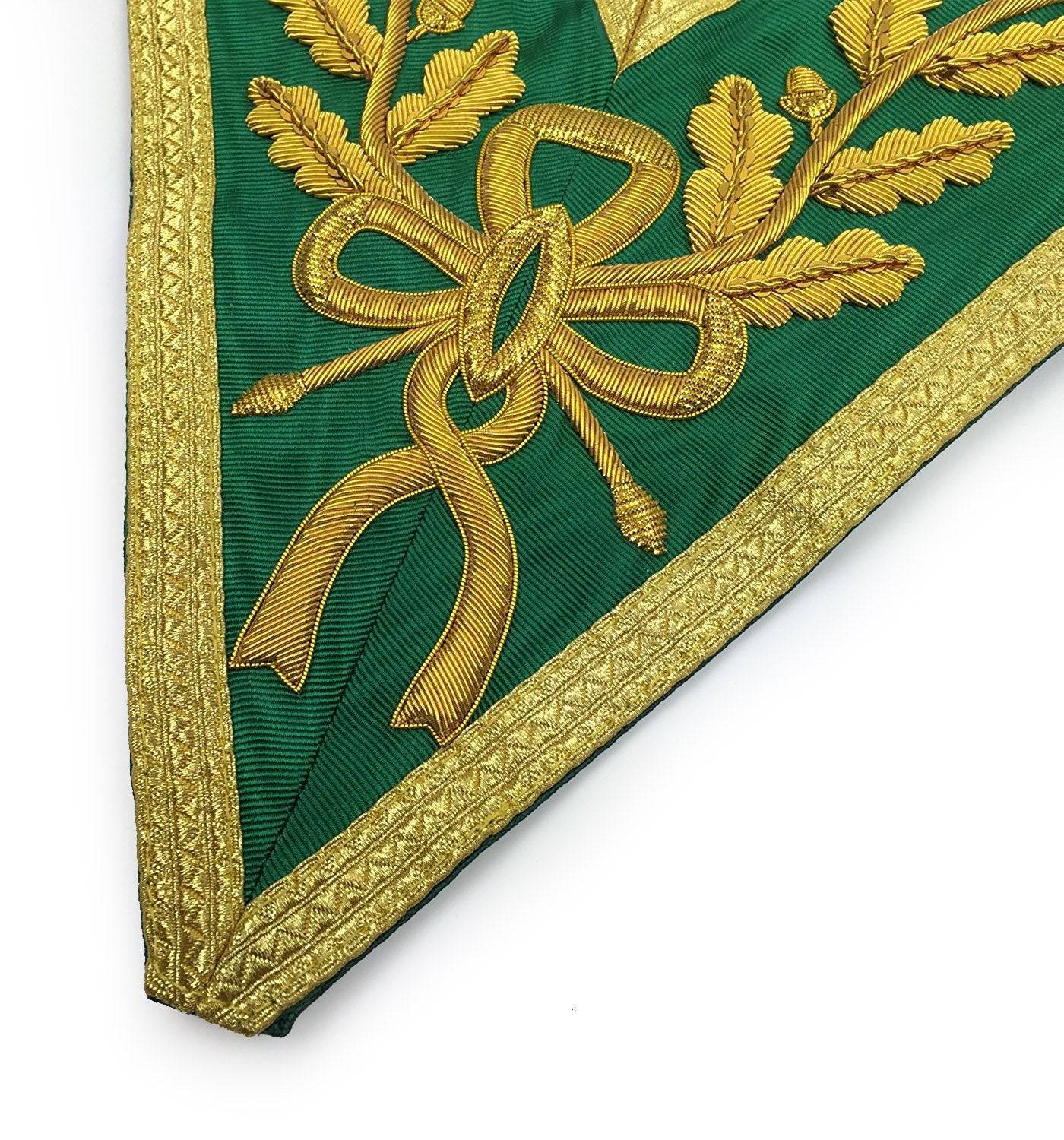 Grand Council Allied Masonic Degrees Collar - Green Moire with Gold Bullion