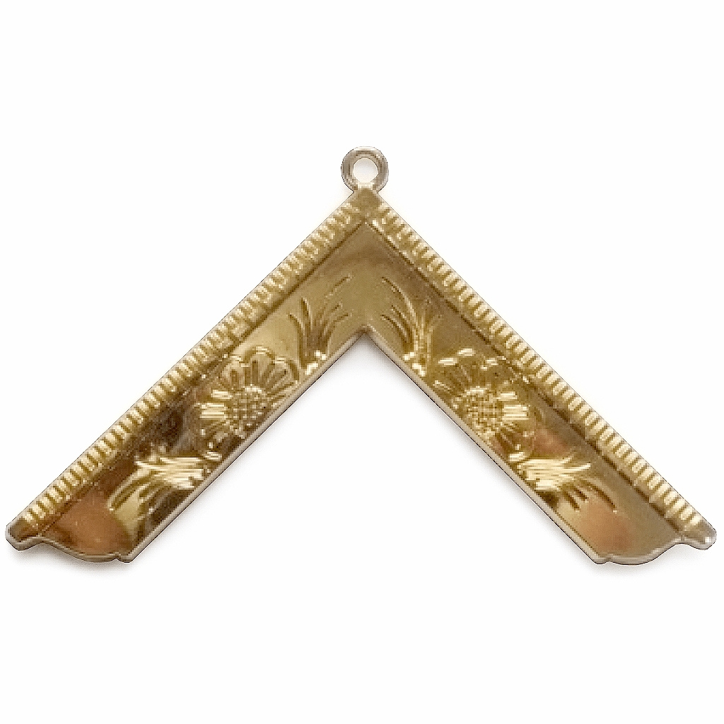 Worshipful Master Blue Lodge Officer Collar Jewel - Gold Metal