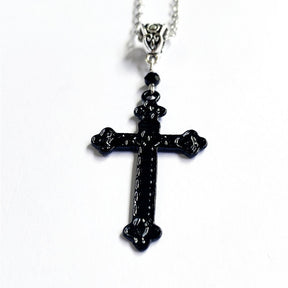 Knights Templar Commandery Necklace - Black Cross Pendant - Bricks Masons