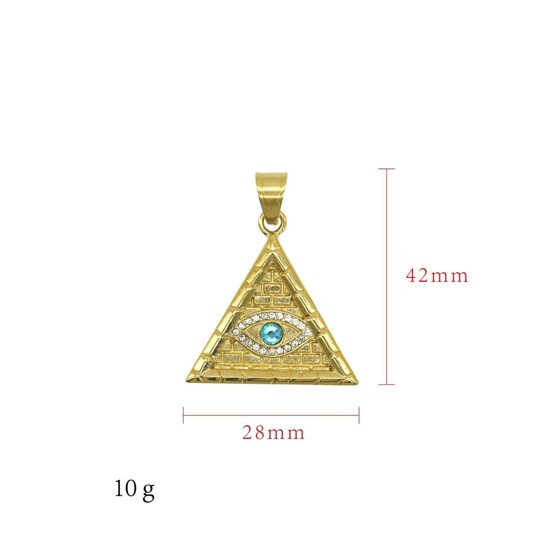 Eye Of Providence Necklace - Blue All Seeing Eye Gold Plated Pendant - Bricks Masons