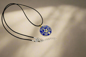 Master Mason Blue Lodge Necklace - Gold Plated Grip Tools With Leather Chain