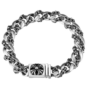 Knights Templar Commandery Bracelet - Cross Silver Platting - Bricks Masons