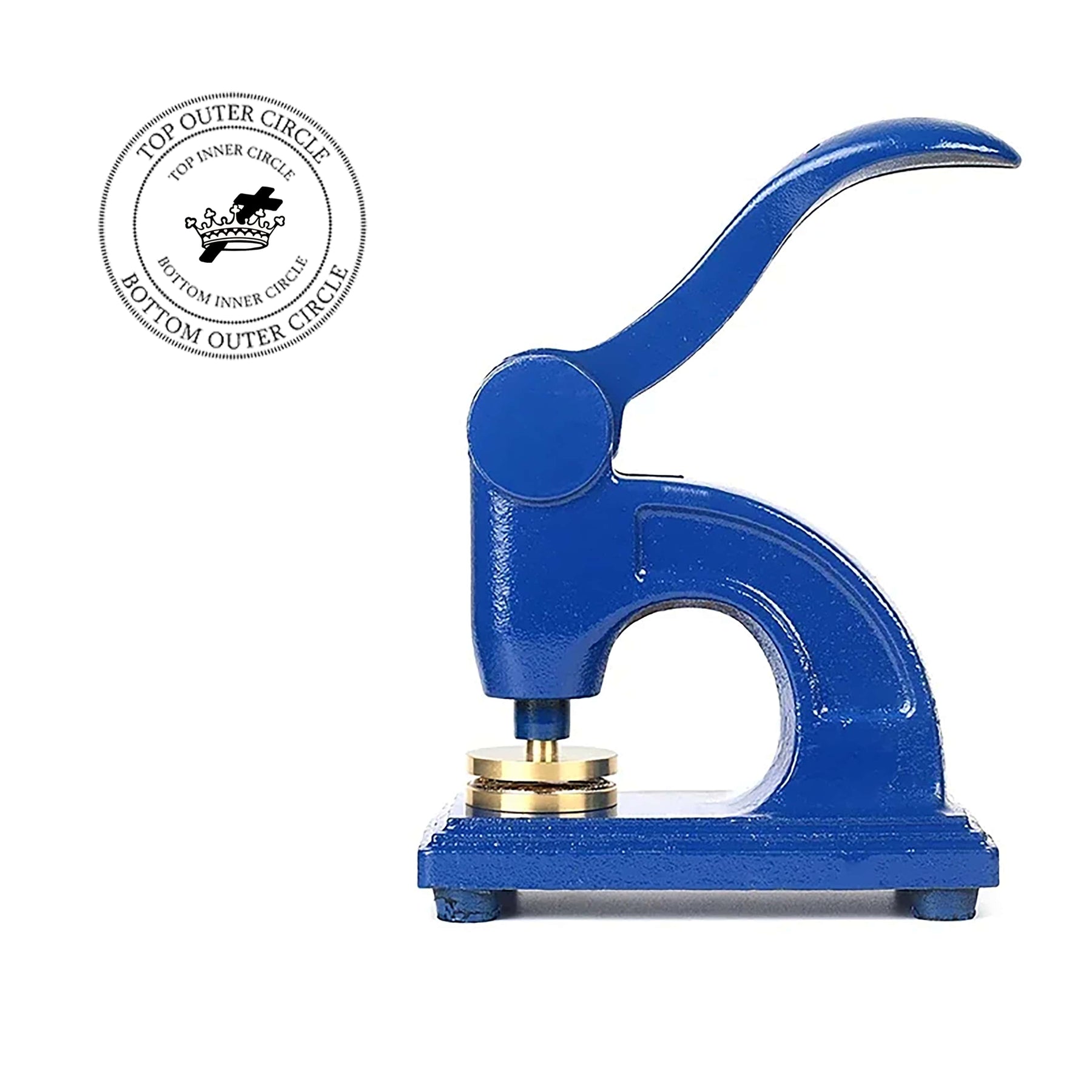 Lady Knights HoTC Seal Press - Long Reach Blue Color With Customizable Stamp - Bricks Masons