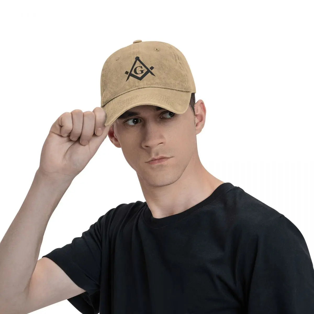 Master Mason Blue Lodge Baseball Cap - Gold Square Compass