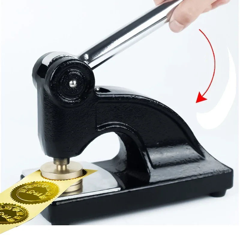 Emulation Rite Long Reach Seal Press - Heavy Embossed Stamp Black Color Customizable - Bricks Masons