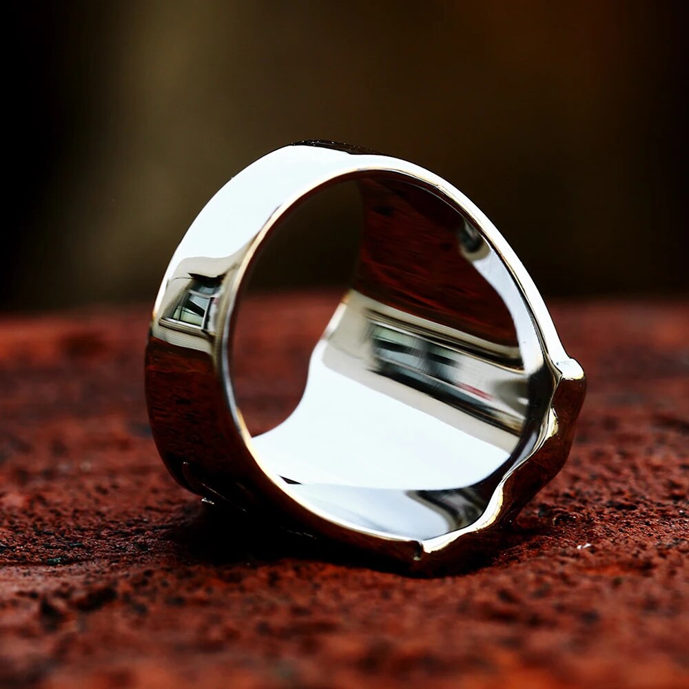 Knights Templar Commandery Ring - Stainless Steel With Red Cross - Bricks Masons