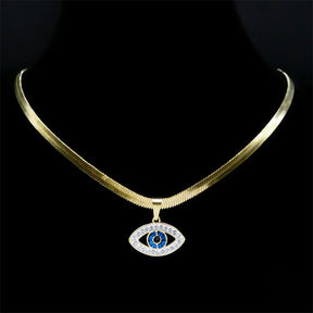 Eye Of Providence Necklace - Stainless Steel Gold Plated - Bricks Masons