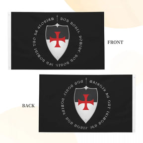 Knights Templar Commandery Flag - Crusader Motto And Cross Polyester