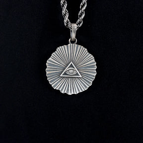 Eye Of Providence Necklace - 925 Sterling Silver 6g - Bricks Masons