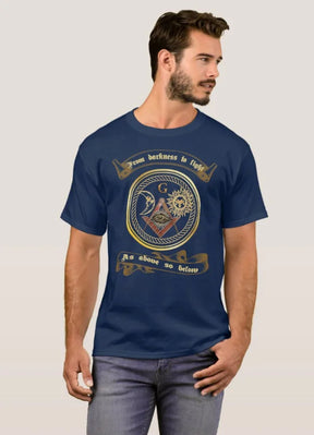 Master Mason Blue Lodge T-Shirt - Cotton O-Neck From Darkness To Light