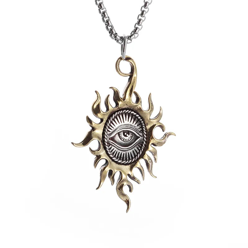 Eye of Providence Necklace - Zinc Alloy Silver & Bronze - Bricks Masons