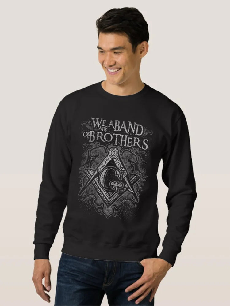 Master Mason Blue Lodge Hoodie - We Are A Band Of Brothers Design - Bricks Masons