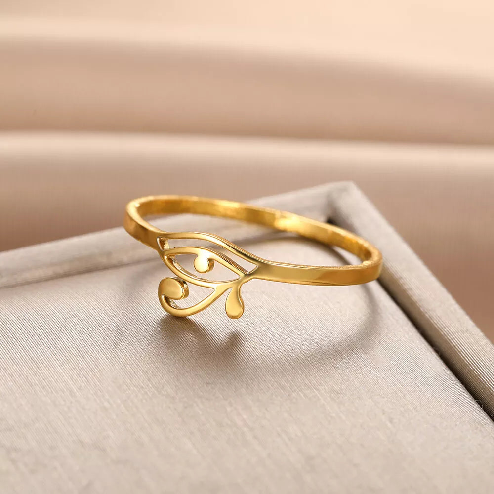 Ancient Egypt Ring - Eye Of Horus Stainless Steel - Bricks Masons