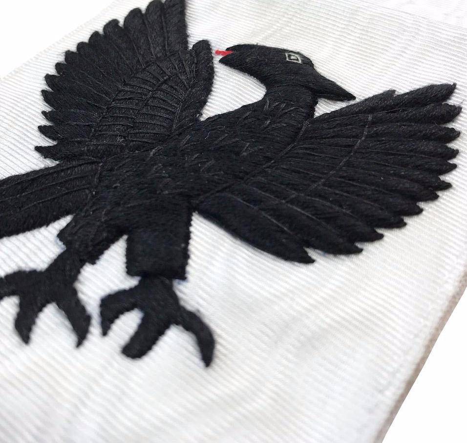 Commander Red Cross Of Constantine Sash - White Ribbon with Black Fringe - Bricks Masons