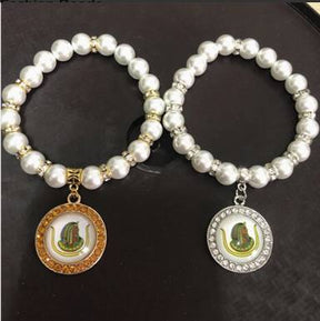 DOI Bracelet - 10mm Charm Glass Bead - Bricks Masons