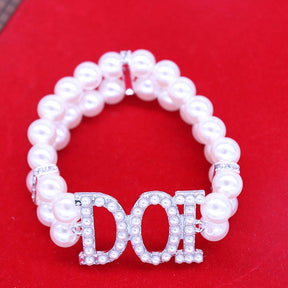DOI Bracelet - Handmade Pearl Stretch - Bricks Masons