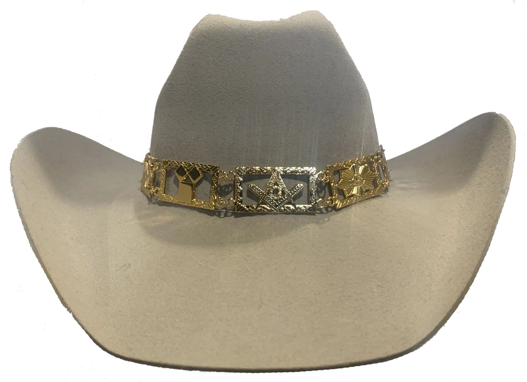 Master Mason Blue Lodge Hatband - Gold Jeweled - Bricks Masons