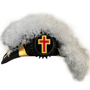 Eminent Commander Knights Templar Chapeau - All White Plumes - Bricks Masons