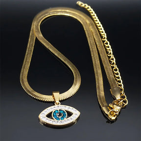 Eye Of Providence Necklace - Stainless Steel Gold Plated - Bricks Masons